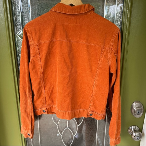 Vintage old navy large burnt orange corduroy cropped jacket pockets y2k - Picture 5 of 6